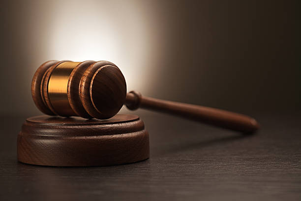 A judge's gavel on a desk